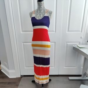 Splendid Rainbow Striped Maxi Tank Dress XS